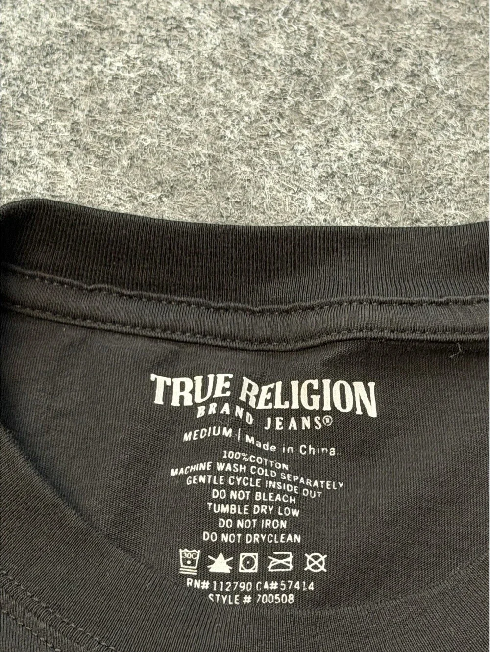 True Religion Buddha Graphic T Shirt Men’s Medium Black 100% Cotton